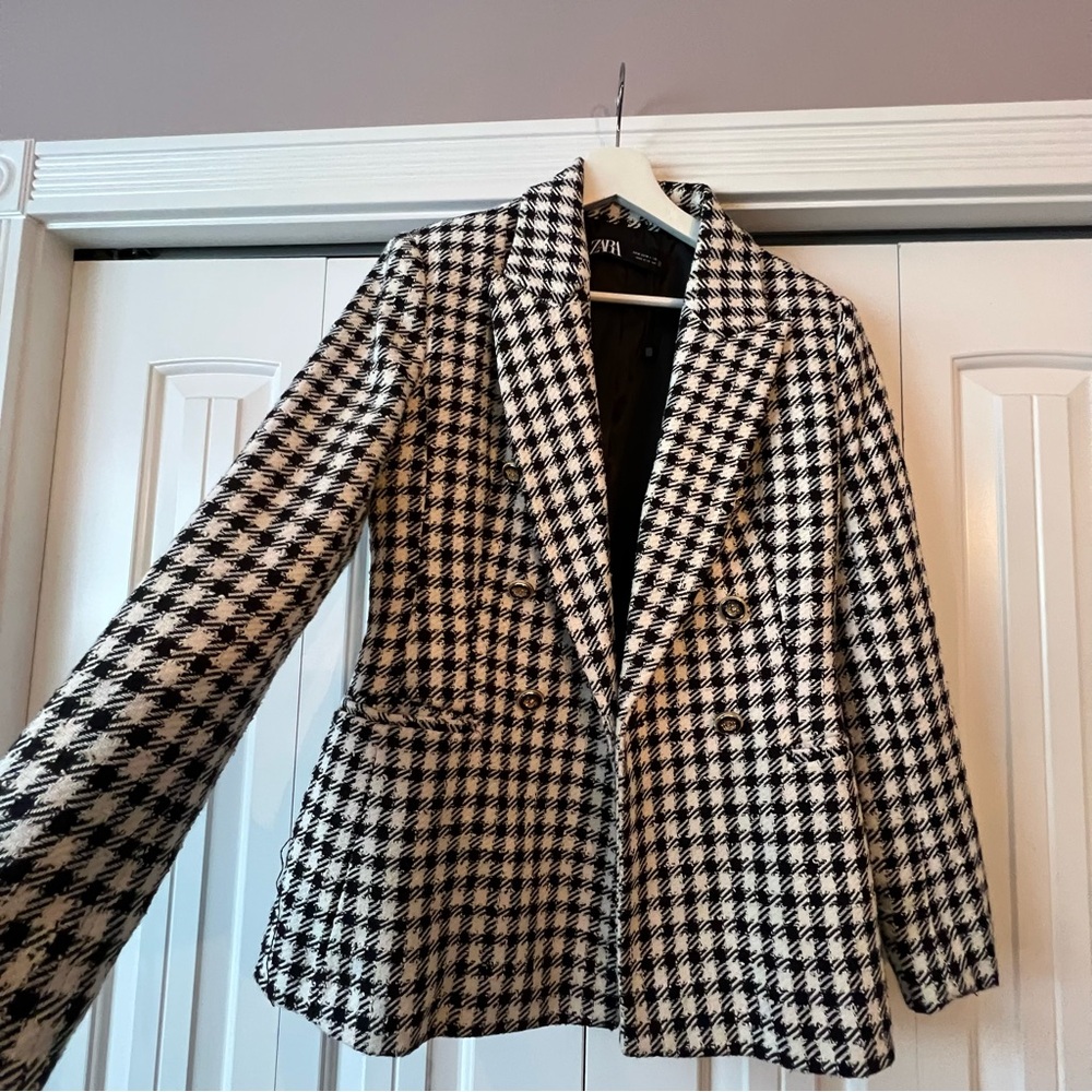 ZARA Houndstooth Blazer - worn once!